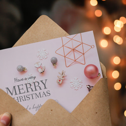 情境 粉紅聖誕【CM18034】洛可可草莓 WELKIN手創明信片聖誕卡片 第4張的照片