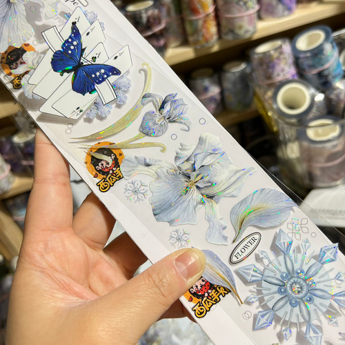 海外PETテープ 切り売り 茶プラウ アイスアイリス 海外マステ