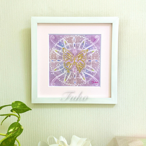 癒し絵画３点 宵の庭に咲く星と ヒーリングアート 癒しの絵画 キラキラ光る