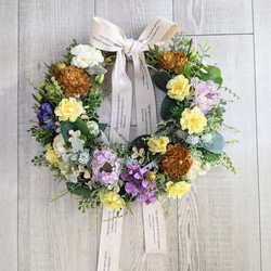 春花wreath〜スカビオサ×ラナンキュラス×ローズ ギフト お祝い 母の日 10枚目の画像