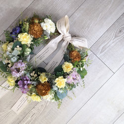 春花wreath〜スカビオサ×ラナンキュラス×ローズ ギフト お祝い 母の日 16枚目の画像