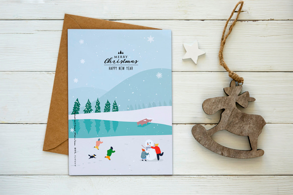 堆雪人【CM18056】洛可可草莓 WELKIN手創明信片聖誕卡片 第3張的照片
