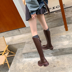 秋冬女式真皮鞋時尚鞋舒適靴子雨靴 22 公分-25 公分 2 色 #893⭐免運費⭐ 第6張的照片