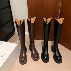 秋冬女式真皮鞋時尚鞋舒適靴子雨靴 22 公分-25 公分 2 色 #893⭐免運費⭐ 第2張的照片