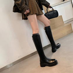 秋冬女式真皮鞋時尚鞋舒適靴子雨靴 22 公分-25 公分 2 色 #893⭐免運費⭐ 第13張的照片