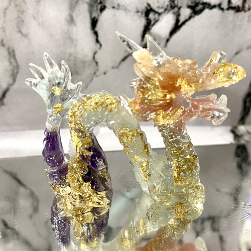 黄金龍】オルゴナイト✨置物龍神メテオライト