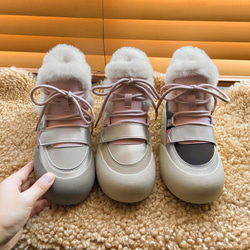 女性の冬の綿の靴は厚く暖かいフラット滑り止めスポーツとカジュアルシューズを作ります  3カラー  W115 3枚目の画像