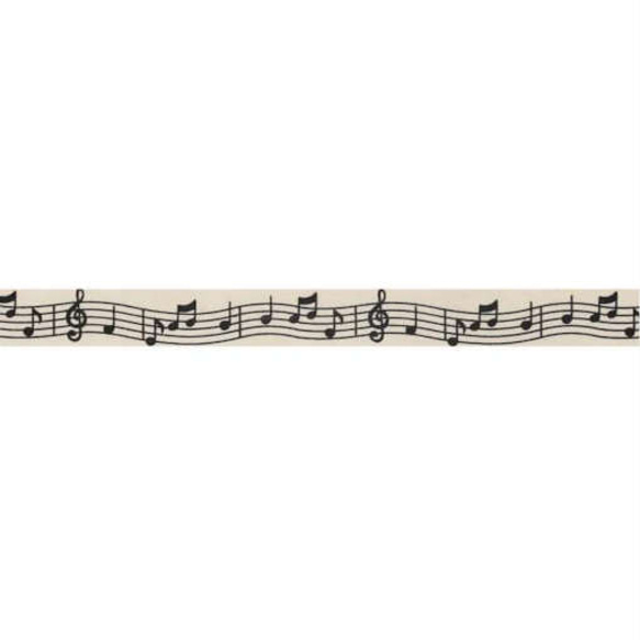 イギリスデザイン コットン プリントリボン1.8m 波打つ楽譜 音楽 音符 JT R-0693 2枚目の画像