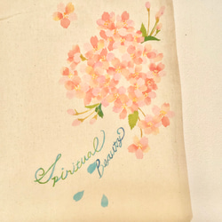 型染エコバッグ　4月誕生花　桜 2枚目の画像