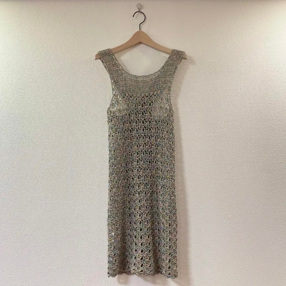 ⭐︎handmade⭐︎手編み　エプロン風ドレス 1枚目の画像