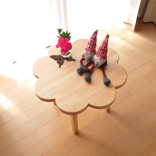 クッキー型 花台 ミニ テーブル 可愛い かわいい 木工 家具 木テーブル