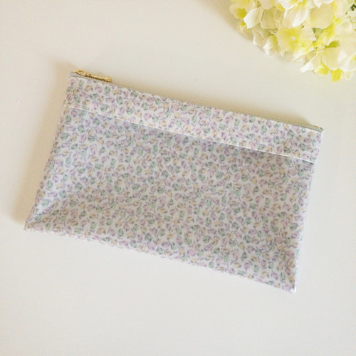 オーダー品　リバティ×半クリア ラミネートポーチ PVCクリアポーチ＊リバティ ラミネート＊ティルティル（Tiltil