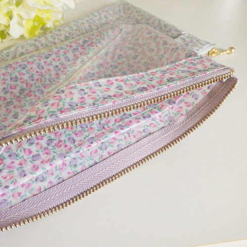 オーダー品　リバティ×半クリア ラミネートポーチ オーダー品 リバティ×半クリア ラミネートポーチ