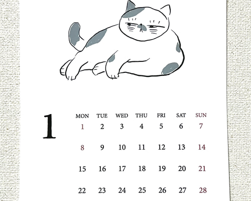 新品未使用2024年 ポスターカレンダー CATS 壁掛け 猫 スケジュール チャイハネ - カレンダー2024年 46】猫 イラスト間違い探し