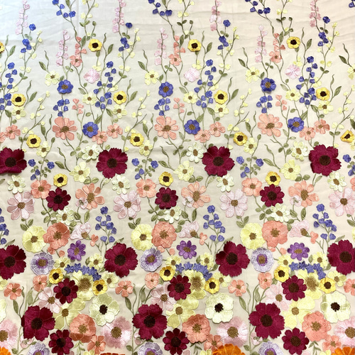 再入荷しました♡カラフルボタニカルフラワー レース生地 130cm×45cm