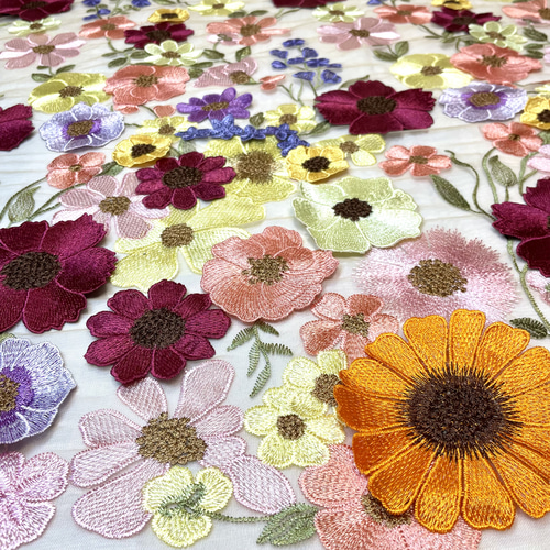 再入荷しました♡カラフルボタニカルフラワー レース生地 130cm×45cm