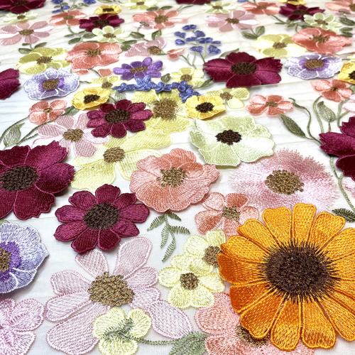 再入荷しました♡カラフルボタニカルフラワー レース生地 130cm×45cm