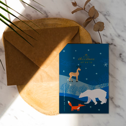 北極熊夜生活【CM19001】洛可可草莓 手創明信片 聖誕卡片含信封 第2張的照片