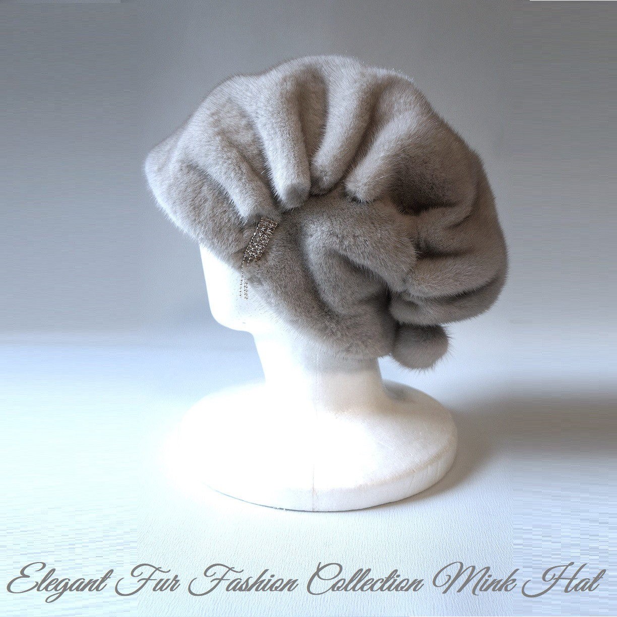 気品を美しく纏う"大人"を彩る名品☆素敵なサファイアミンク帽子　新品本物ミンクファー帽子　耳の保護　冬用　暖か　毛皮帽子