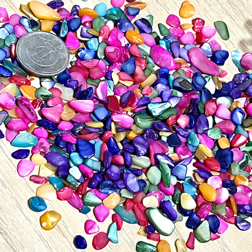 カラフルさざれ石/ 染色シェル 50g その他素材 hana hana 通販