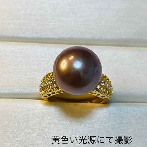 R80112大珠 湖水本真珠 パープルブラウンSV925 ゴージャス パール 