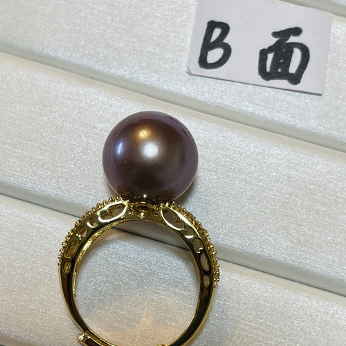R80112大珠 湖水本真珠 パープルブラウンSV925 ゴージャス パール 