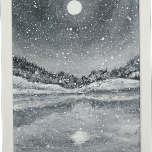 油絵 油彩 油彩画 絵画 【白黒の雪景色】 絵画 HR 通販 油絵 油彩 油彩画 絵画 【白黒の雪景色】 絵画 HR 通販