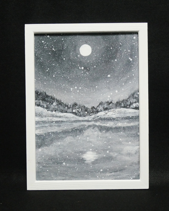 油絵 油彩 油彩画 絵画 【白黒の雪景色】 絵画 HR 通販