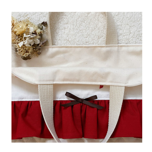 ハート キルティング ハート刺繍 レッスンバッグ ハンドメイド