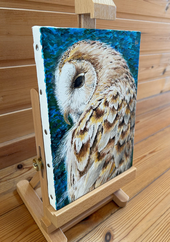 穏やかな眼差しの猛禽（木枠キャンバス） 3枚目の画像