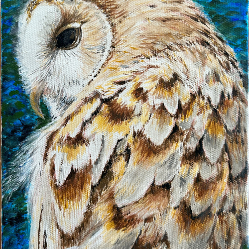 穏やかな眼差しの猛禽（木枠キャンバス） 絵画 kamekoen 通販 17059854