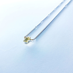 シトリン　エメラルドカットネックレス 3枚目の画像