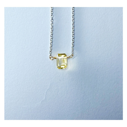 シトリン　エメラルドカットネックレス 2枚目の画像