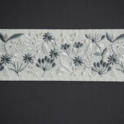 20×20cmインド刺繡のファブリックパネル グレー2 5枚目の画像
