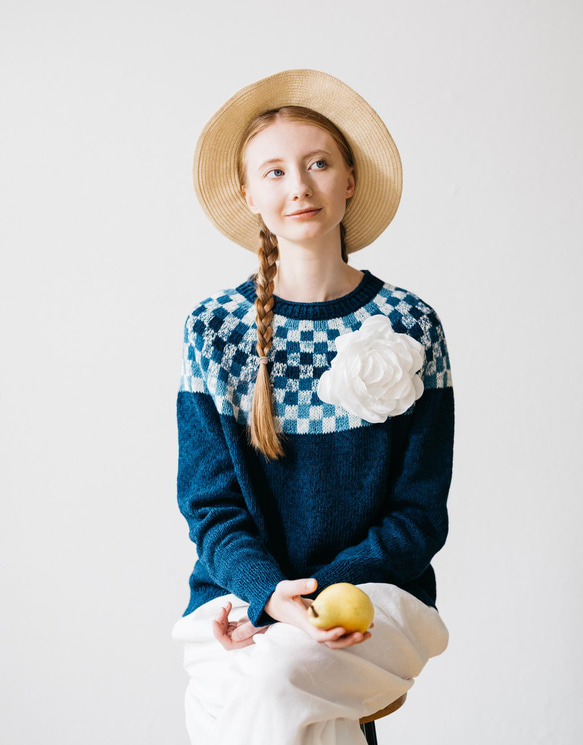 Paul Klee Sweater 編み糸セット【本藍染め、コットンリリヤン 