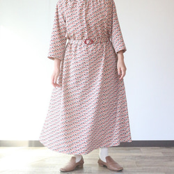 着物リメイク　五色の市松模様ヨークギャザーワンピース 1枚目の画像