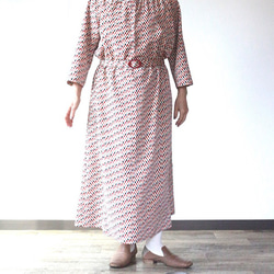 着物リメイク　五色の市松模様ヨークギャザーワンピース 3枚目の画像
