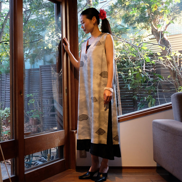 Kimonワンピース・扇（サンプル品SALE❗️） 1枚目の画像