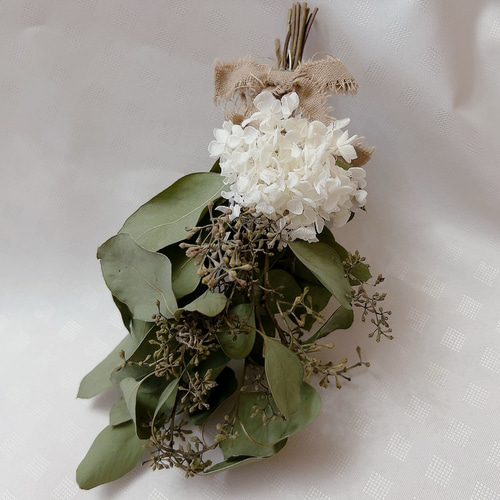 ユーカリポポラスベリー アナベルのスワッグ 現品のみ ドライフラワー