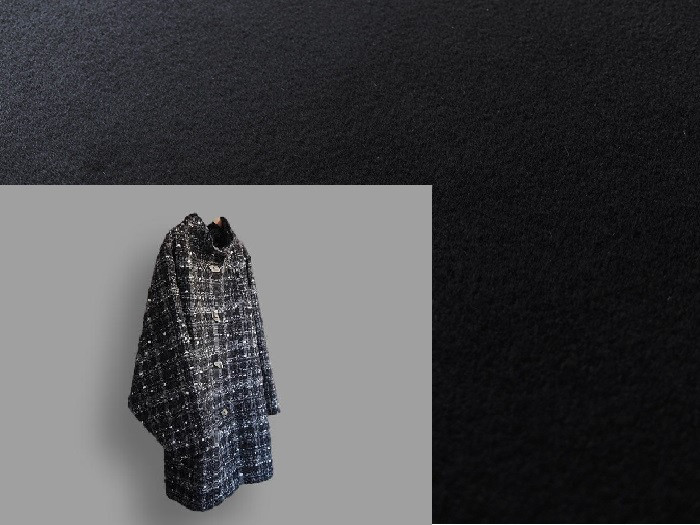 ～Seriesかる～いコート・和服対応…黒カシミア100％～布 コート