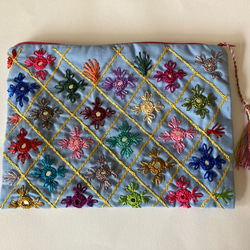 アフガニスタン支援 刺繍ポーチ(フェアトレード) by Iram【国内送料