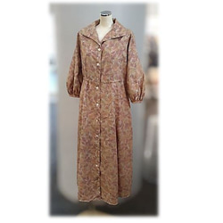 335 大島紬 1 件 開襟連身裙 開領 滯銷和服布料 昭和復古 純絲 1955 外出奧倫 第1張的照片