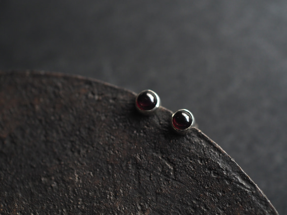 garnet silver pierce (nanten) 8枚目の画像