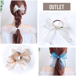 SALE！ シアーリボン ヘアゴム オーガンジー ヘアリボン 結婚式 発表会
