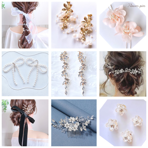 SALE！ シアーリボン ヘアゴム オーガンジー ヘアリボン 結婚式 発表会