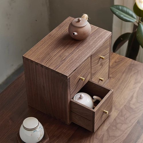 木製四段引き出し 収納什器 インテリア雑貨収納 大容量 フリーサイズ