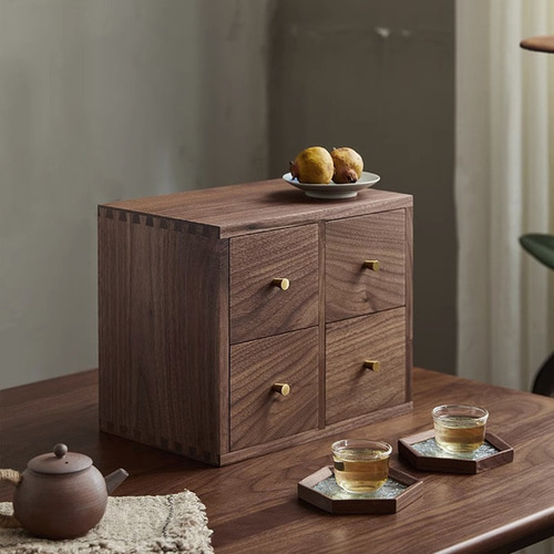 木製四段引き出し 収納什器 インテリア雑貨収納 大容量 フリーサイズ