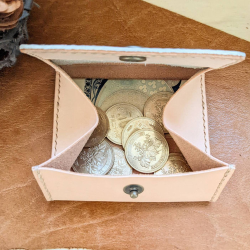 ぐしぐし手縫い＊アンティークな地図柄とヌメ革の母子手帳ケース＊お薬