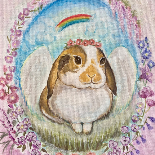 アクリル画 ウサギ  動物 うさぎ オーダー遺影 アクリル画 ペット遺影 愛兎 絵画 オーダー遺影