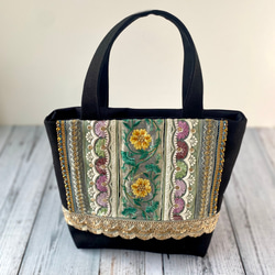 インド刺繍リボンの華やかなトートバッグ 6枚目の画像